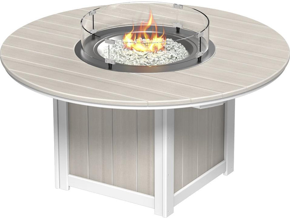 LuxCraft Recycled Plastic Lumin 60″ Round Fire Table (DINING HEIGHT)