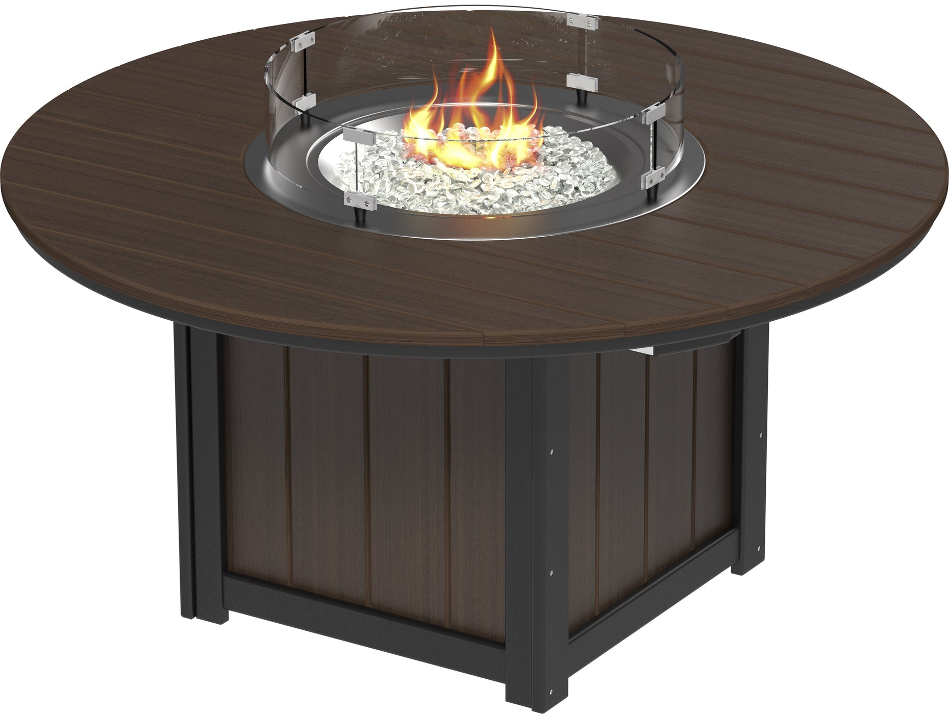 LuxCraft Recycled Plastic Lumin 60″ Round Fire Table (BAR HEIGHT ...