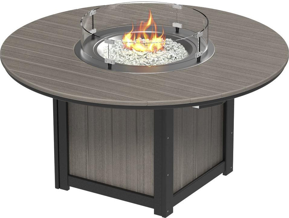 LuxCraft Recycled Plastic Lumin 60″ Round Fire Table (BAR HEIGHT)