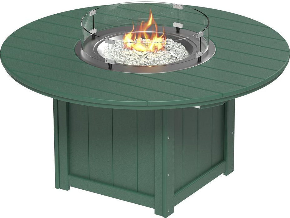 LuxCraft Recycled Plastic Lumin 60″ Round Fire Table (BAR HEIGHT)