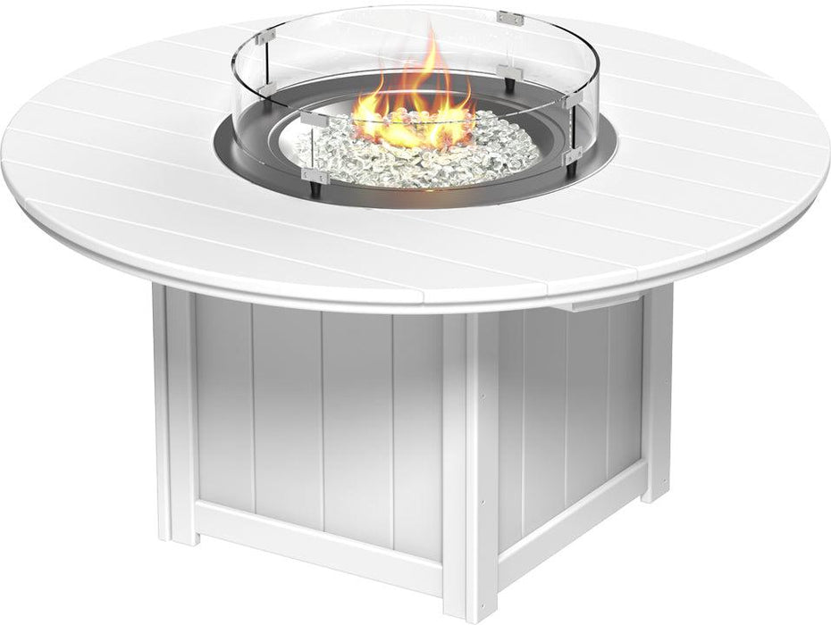 LuxCraft Recycled Plastic Lumin 60″ Round Fire Table (COUNTER HEIGHT)