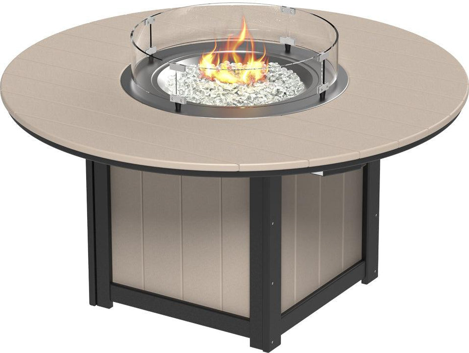 LuxCraft Recycled Plastic Lumin 60″ Round Fire Table (BAR HEIGHT)