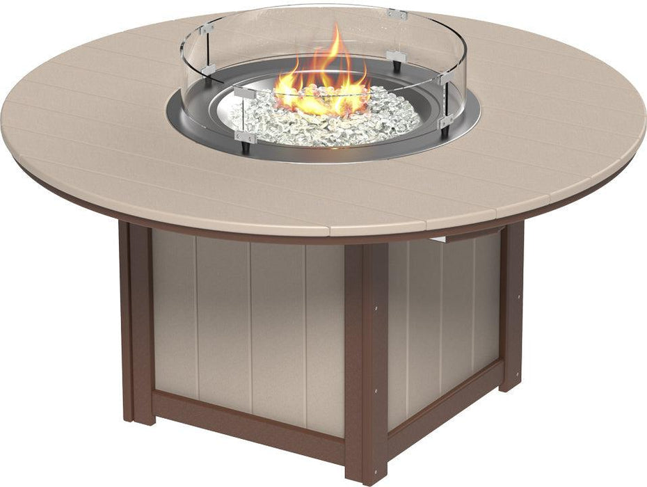 LuxCraft Recycled Plastic Lumin 60″ Round Fire Table (BAR HEIGHT)