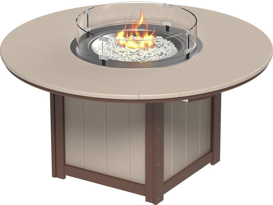 LuxCraft Recycled Plastic Lumin 60″ Round Fire Table (DINING HEIGHT)