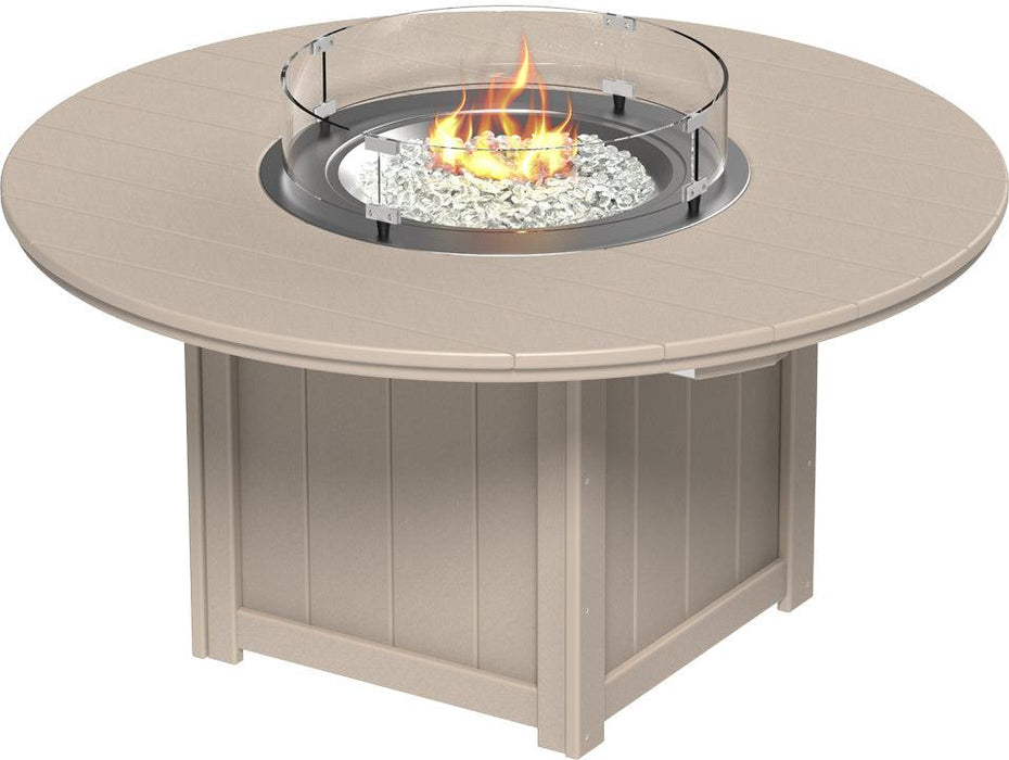 LuxCraft Recycled Plastic Lumin 60″ Round Fire Table (BAR HEIGHT)