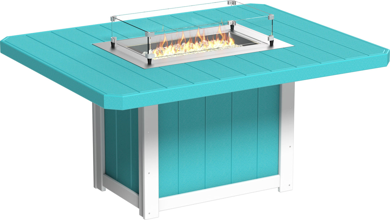 LuxCraft Recycled Plastic Lumin 62" Rectangular Fire Table (DINING HEIGHT)