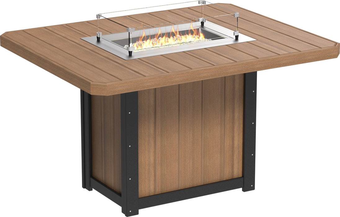 LuxCraft Recycled Plastic Lumin 62" Rectangular Fire Table (COUNTER HEIGHT)
