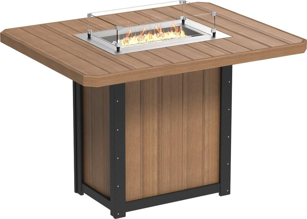LuxCraft Recycled Plastic Lumin 62" Rectangular Fire Table (BAR HEIGHT)