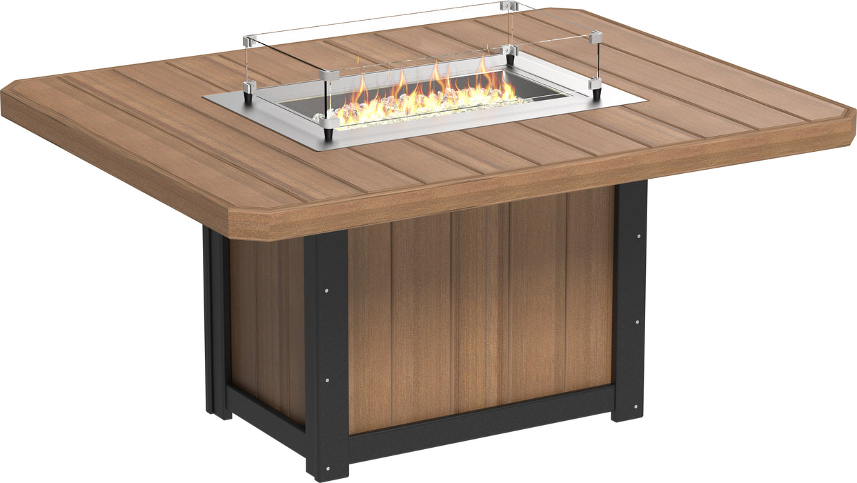LuxCraft Recycled Plastic Lumin 62" Rectangular Fire Table (DINING HEIGHT)