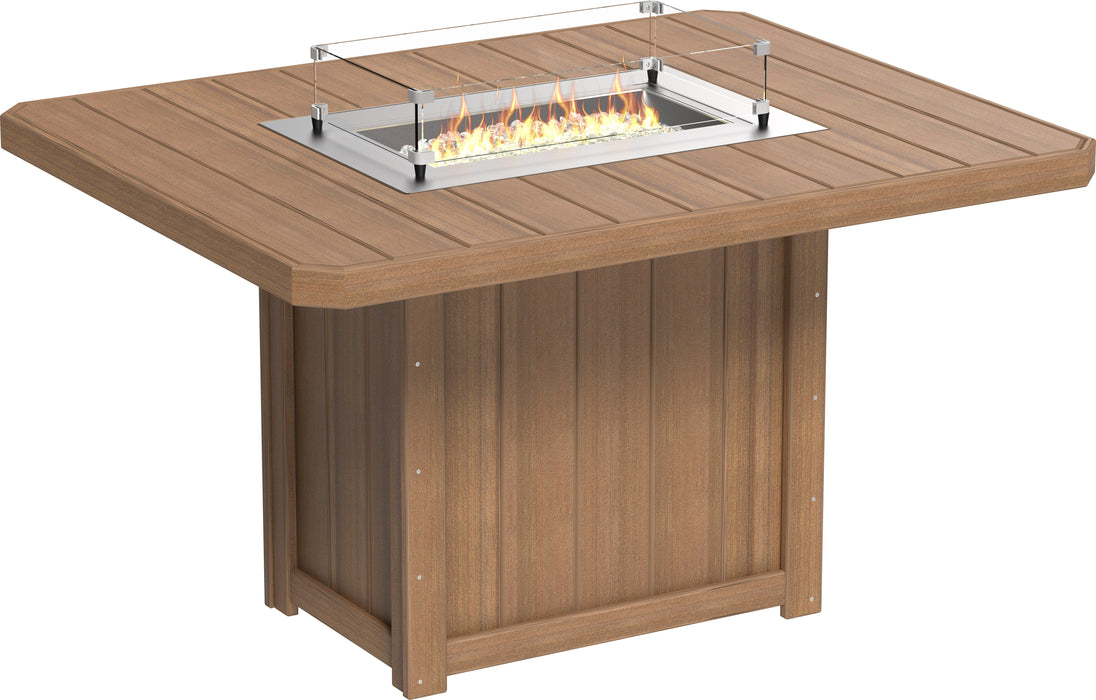 LuxCraft Recycled Plastic Lumin 62" Rectangular Fire Table (COUNTER HEIGHT)