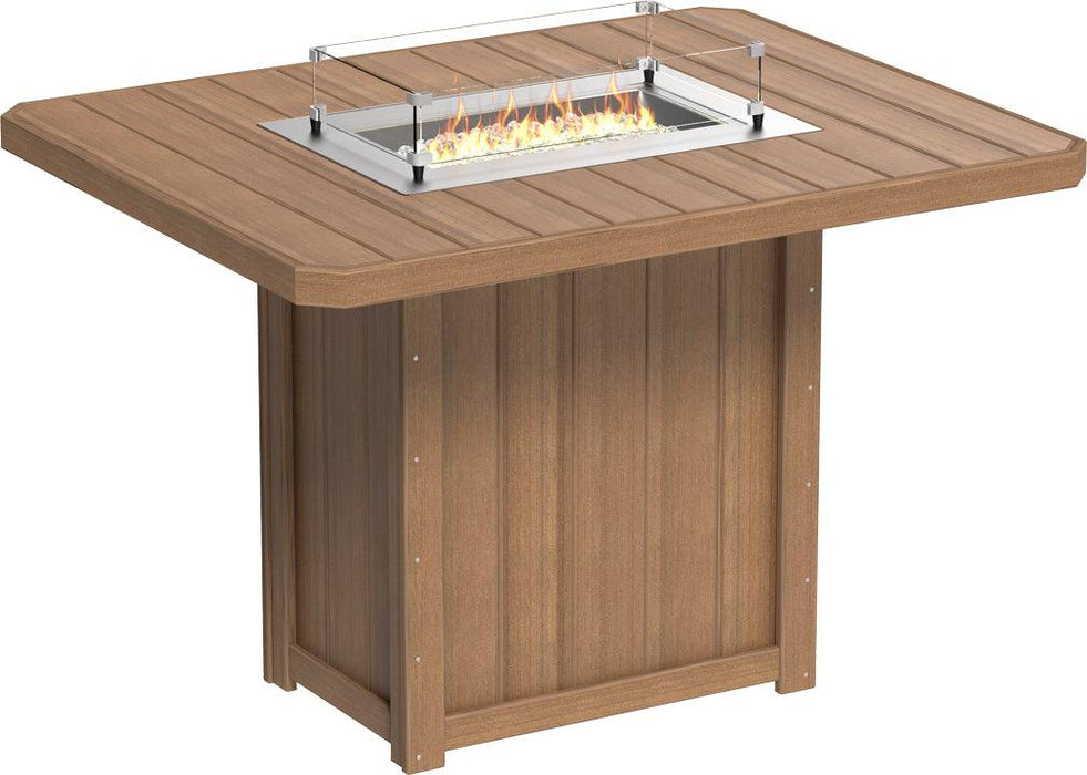 LuxCraft Recycled Plastic Lumin 62" Rectangular Fire Table (BAR HEIGHT)