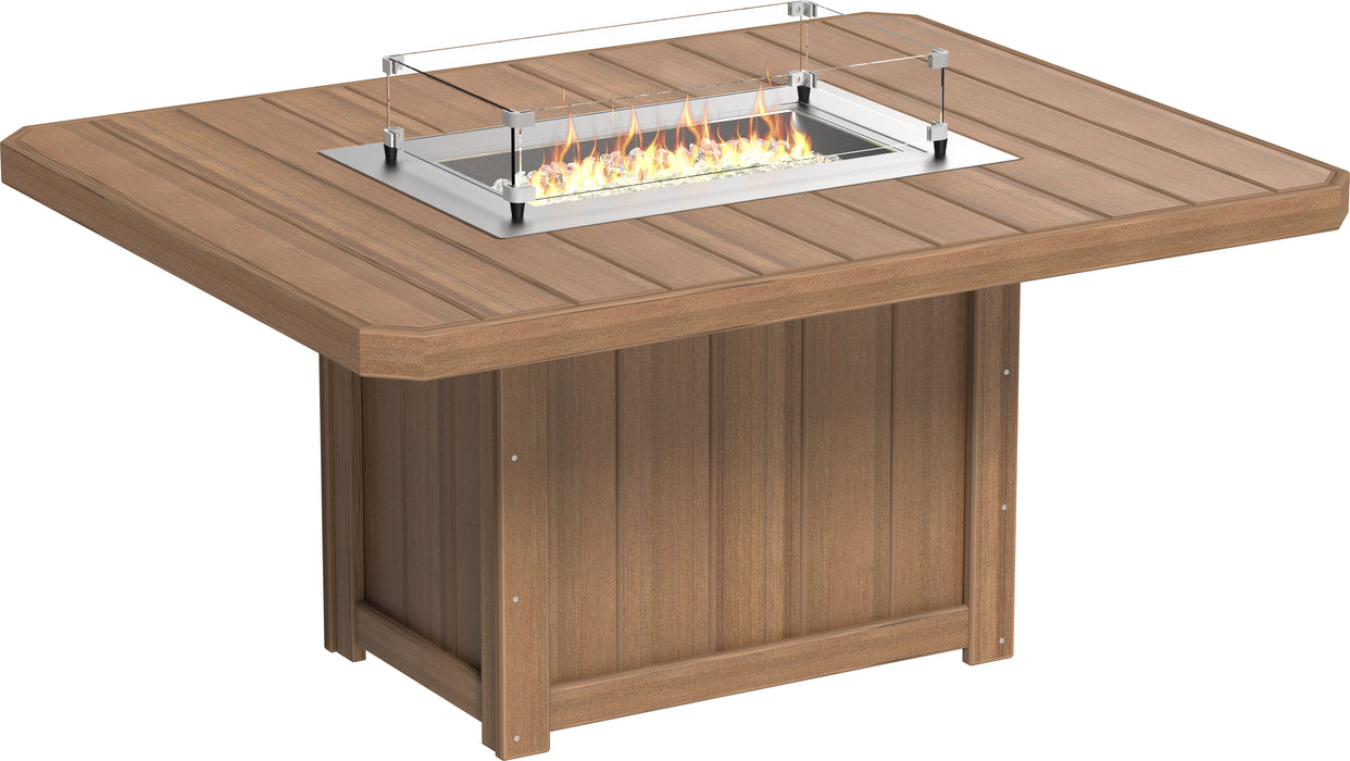 LuxCraft Recycled Plastic Lumin 62" Rectangular Fire Table (DINING HEIGHT)