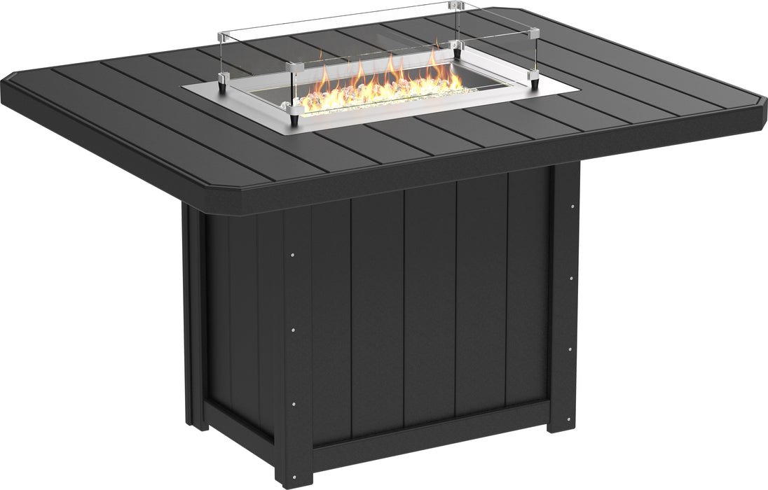 LuxCraft Recycled Plastic Lumin 62" Rectangular Fire Table (COUNTER HEIGHT)