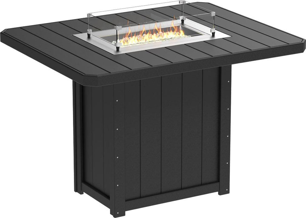 LuxCraft Recycled Plastic Lumin 62" Rectangular Fire Table (BAR HEIGHT)