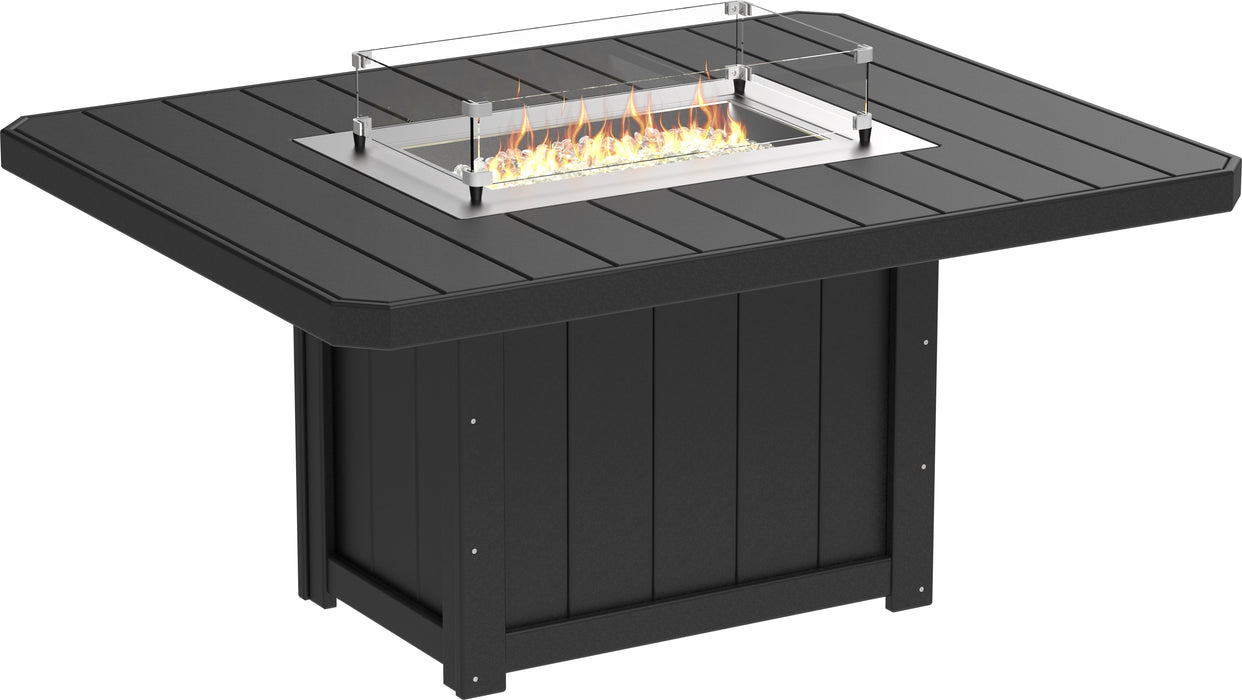 LuxCraft Recycled Plastic Lumin 62" Rectangular Fire Table (DINING HEIGHT)