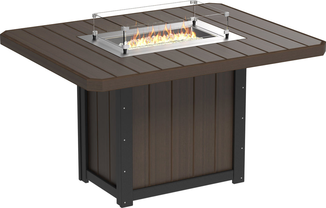 LuxCraft Recycled Plastic Lumin 62" Rectangular Fire Table (COUNTER HEIGHT)