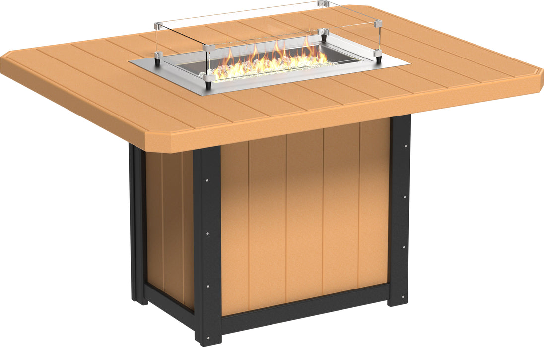 LuxCraft Recycled Plastic Lumin 62" Rectangular Fire Table (COUNTER HEIGHT)