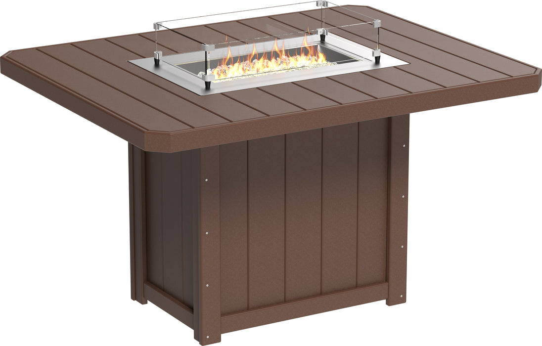 LuxCraft Recycled Plastic Lumin 62" Rectangular Fire Table (COUNTER HEIGHT)