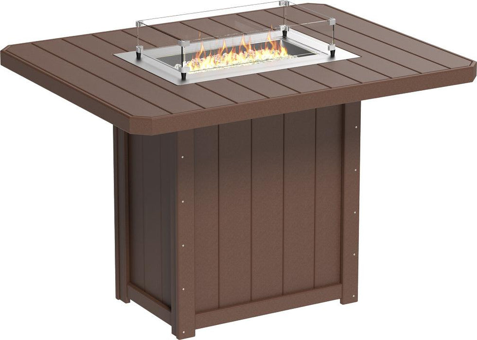 LuxCraft Recycled Plastic Lumin 62" Rectangular Fire Table (BAR HEIGHT)
