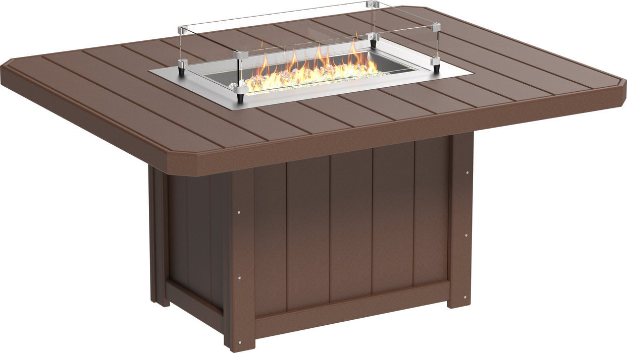 LuxCraft Recycled Plastic Lumin 62" Rectangular Fire Table (DINING HEIGHT)