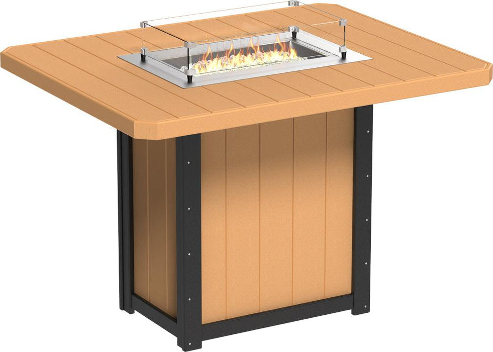 LuxCraft Recycled Plastic Lumin 62" Rectangular Fire Table (BAR HEIGHT)