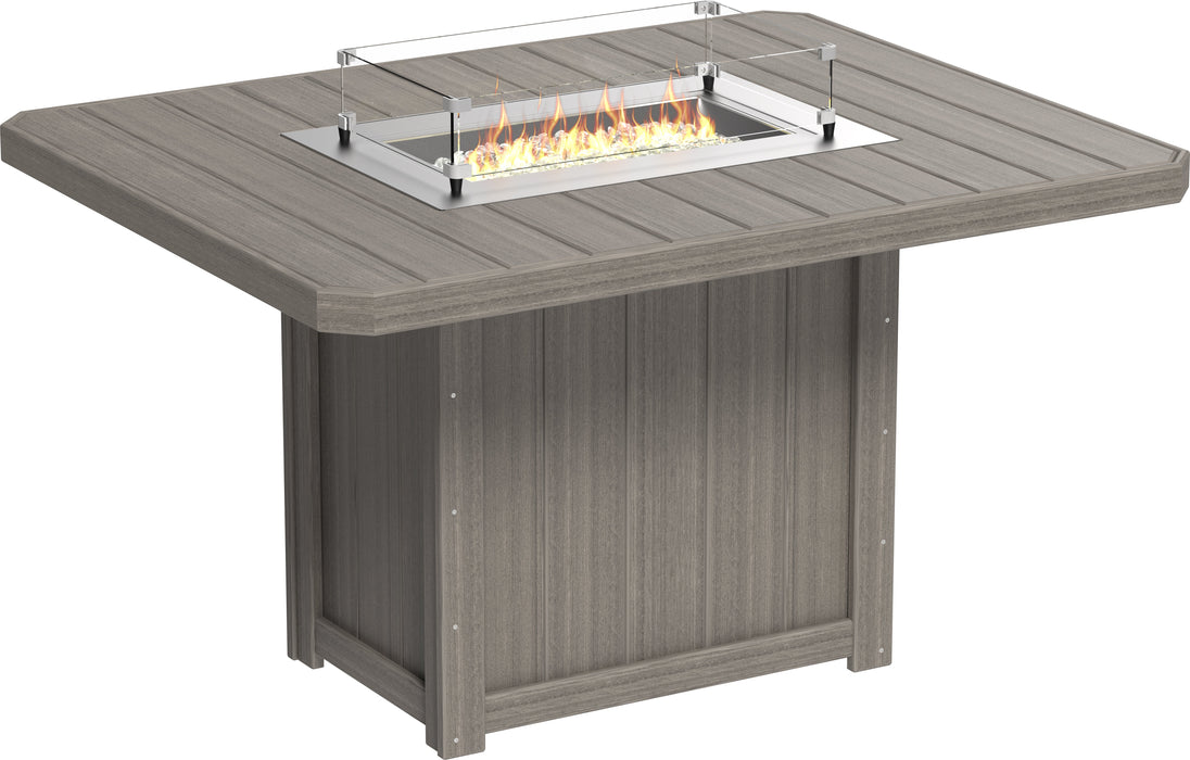 LuxCraft Recycled Plastic Lumin 62" Rectangular Fire Table (COUNTER HEIGHT)