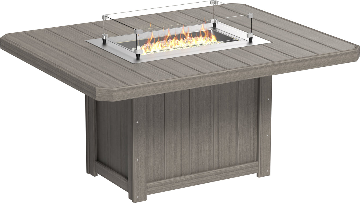 LuxCraft Recycled Plastic Lumin 62" Rectangular Fire Table (DINING HEIGHT)