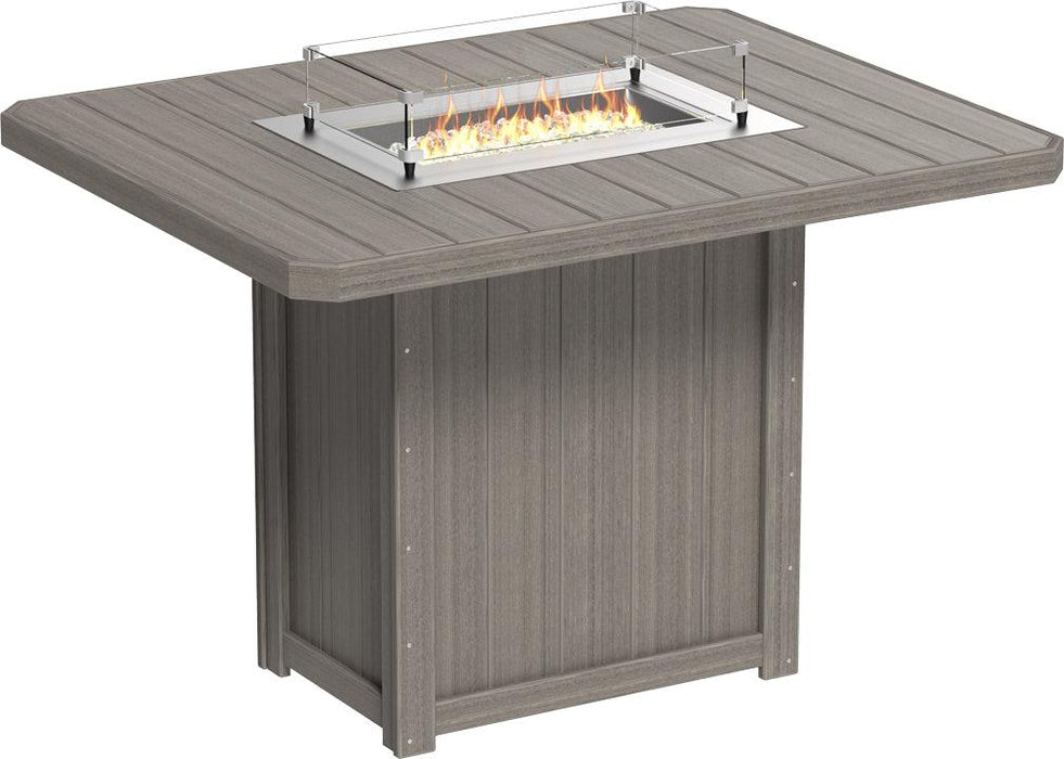 LuxCraft Recycled Plastic Lumin 62" Rectangular Fire Table (BAR HEIGHT)