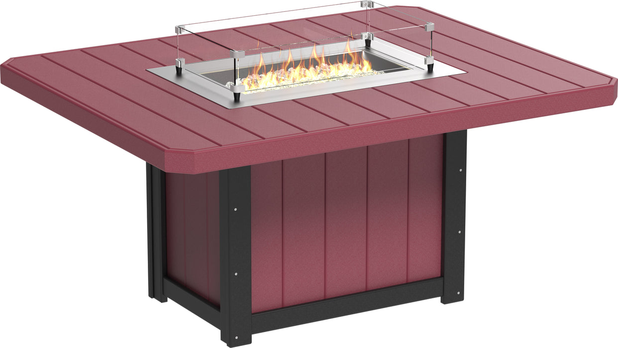 LuxCraft Recycled Plastic Lumin 62" Rectangular Fire Table (DINING HEIGHT)