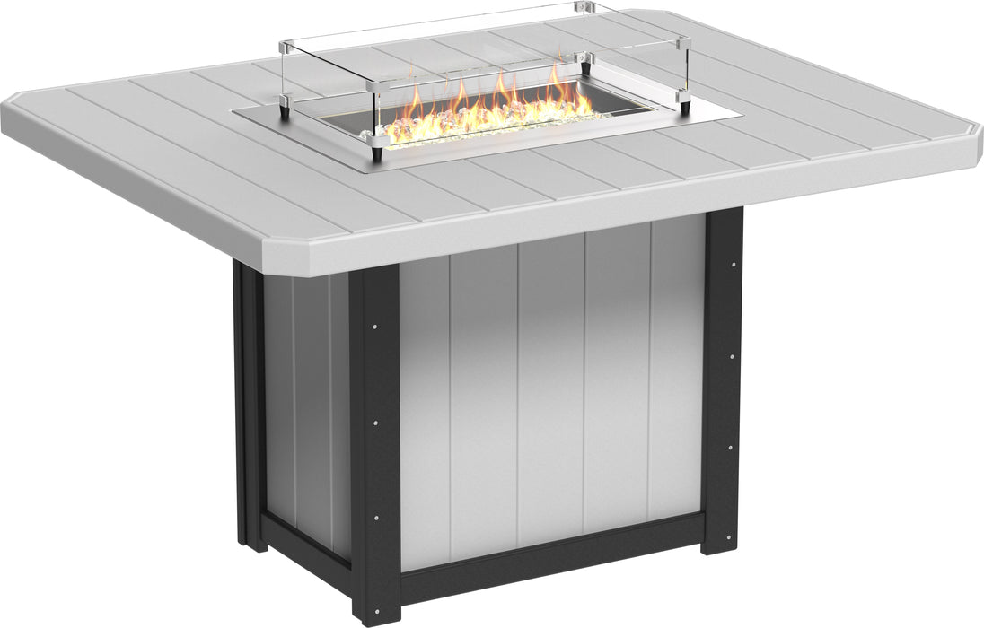 LuxCraft Recycled Plastic Lumin 62" Rectangular Fire Table (COUNTER HEIGHT)