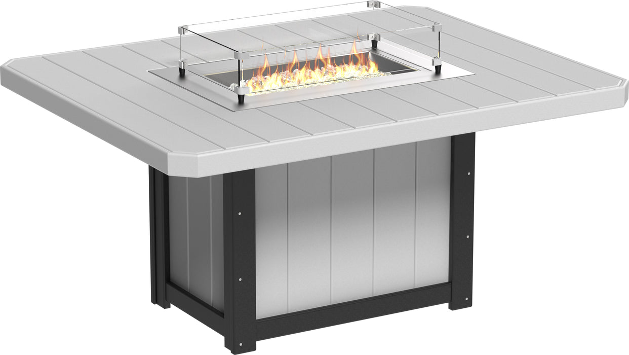 LuxCraft Recycled Plastic Lumin 62" Rectangular Fire Table (DINING HEIGHT)