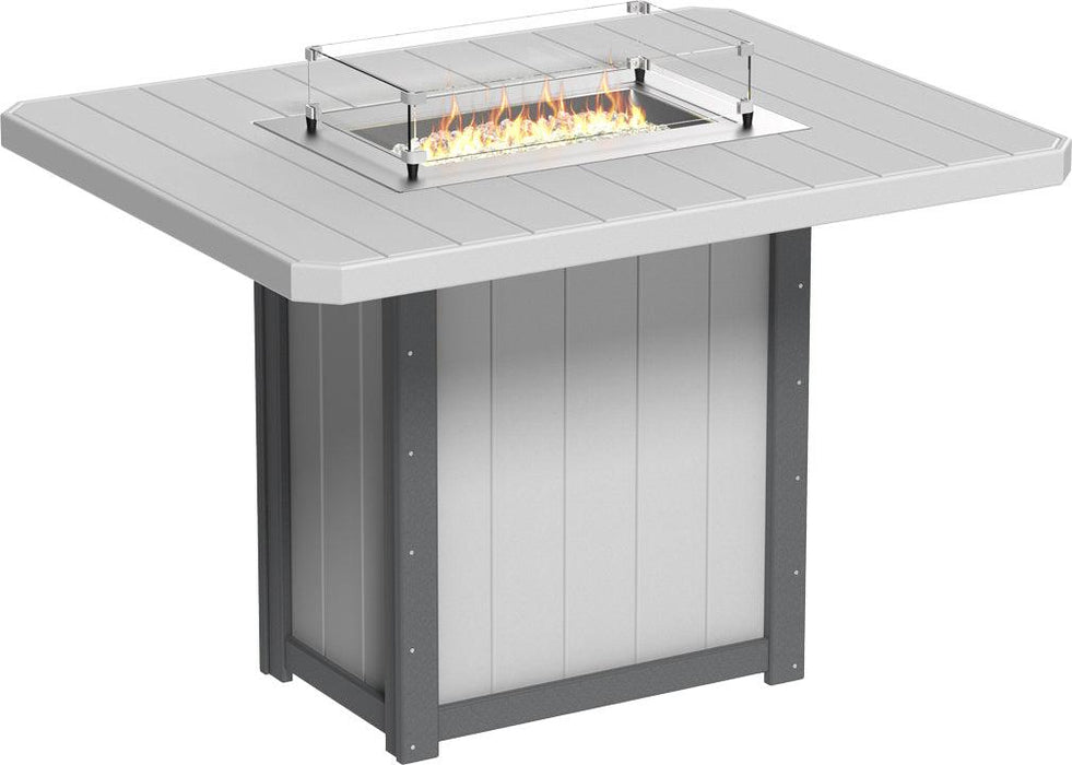 LuxCraft Recycled Plastic Lumin 62" Rectangular Fire Table (BAR HEIGHT)