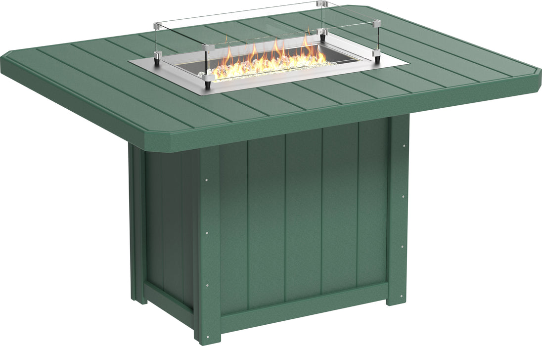 LuxCraft Recycled Plastic Lumin 62" Rectangular Fire Table (COUNTER HEIGHT)