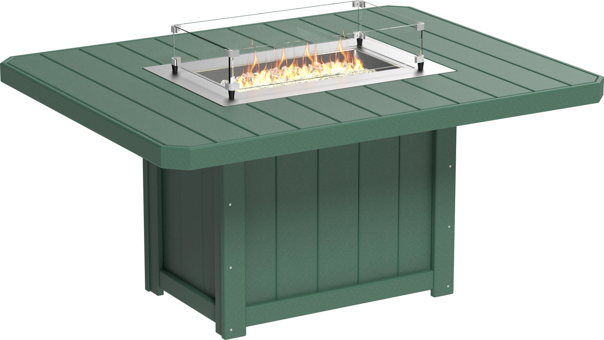 LuxCraft Recycled Plastic Lumin 62" Rectangular Fire Table (DINING HEIGHT)