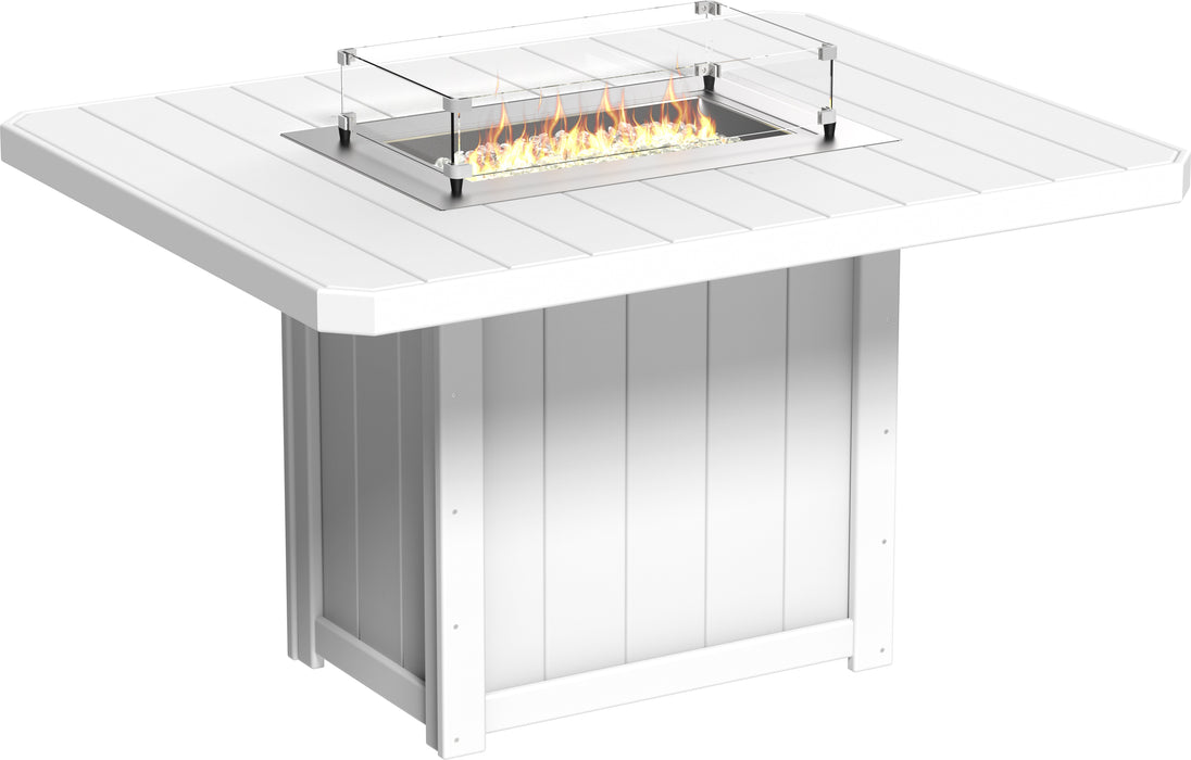 LuxCraft Recycled Plastic Lumin 62" Rectangular Fire Table (COUNTER HEIGHT)