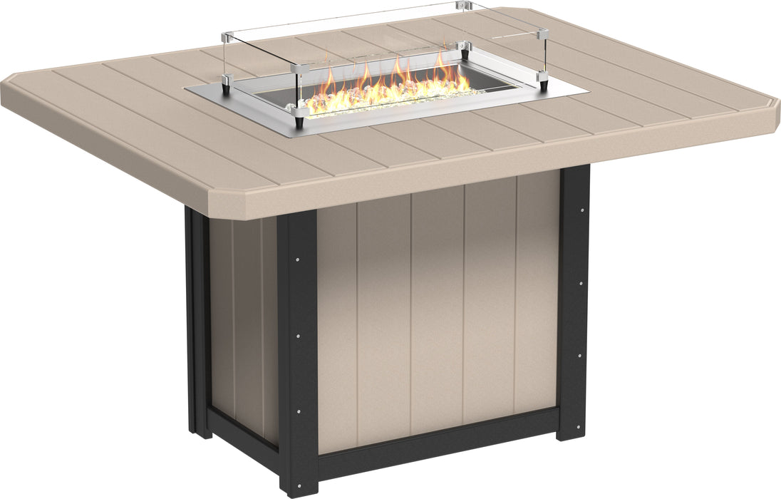 LuxCraft Recycled Plastic Lumin 62" Rectangular Fire Table (COUNTER HEIGHT)