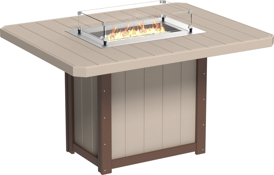 LuxCraft Recycled Plastic Lumin 62" Rectangular Fire Table (COUNTER HEIGHT)