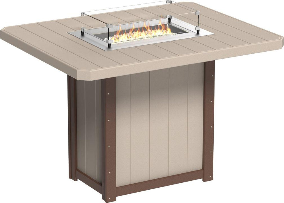 LuxCraft Recycled Plastic Lumin 62" Rectangular Fire Table (BAR HEIGHT)