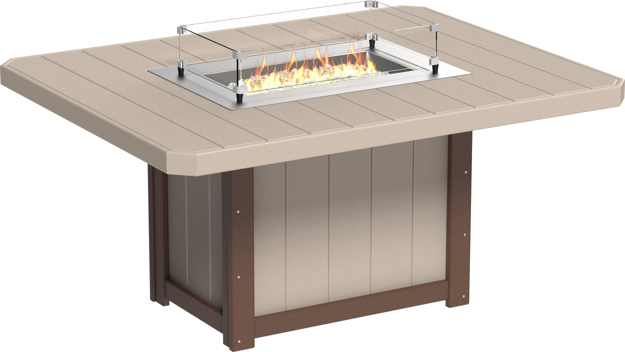 LuxCraft Recycled Plastic Lumin 62" Rectangular Fire Table (DINING HEIGHT)