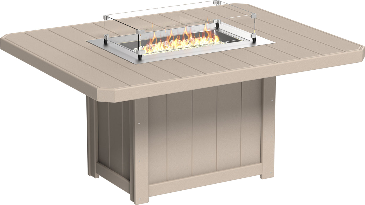 LuxCraft Recycled Plastic Lumin 62" Rectangular Fire Table (DINING HEIGHT)
