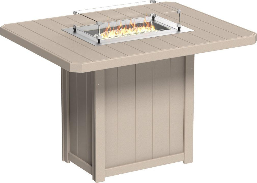 LuxCraft Recycled Plastic Lumin 62" Rectangular Fire Table (BAR HEIGHT)