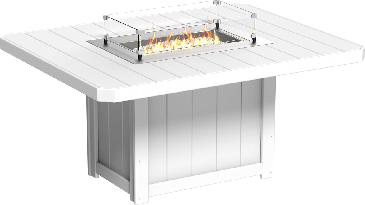 LuxCraft Recycled Plastic Lumin 62" Rectangular Fire Table (DINING HEIGHT)
