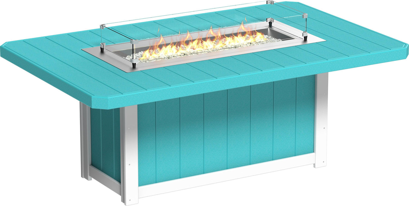 LuxCraft Recycled Plastic Lumin 79" Rectangular Fire Table (DINING HEIGHT)