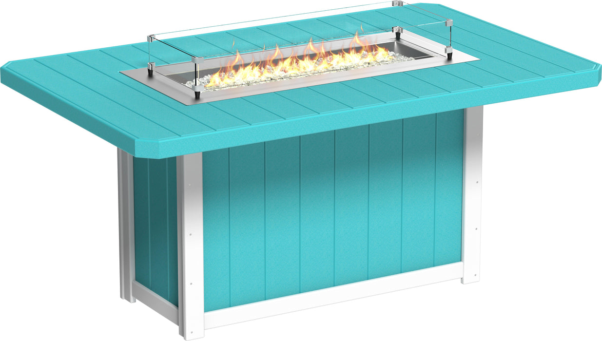 LuxCraft Recycled Plastic Lumin 79" Rectangular Fire Table (COUNTER HEIGHT)