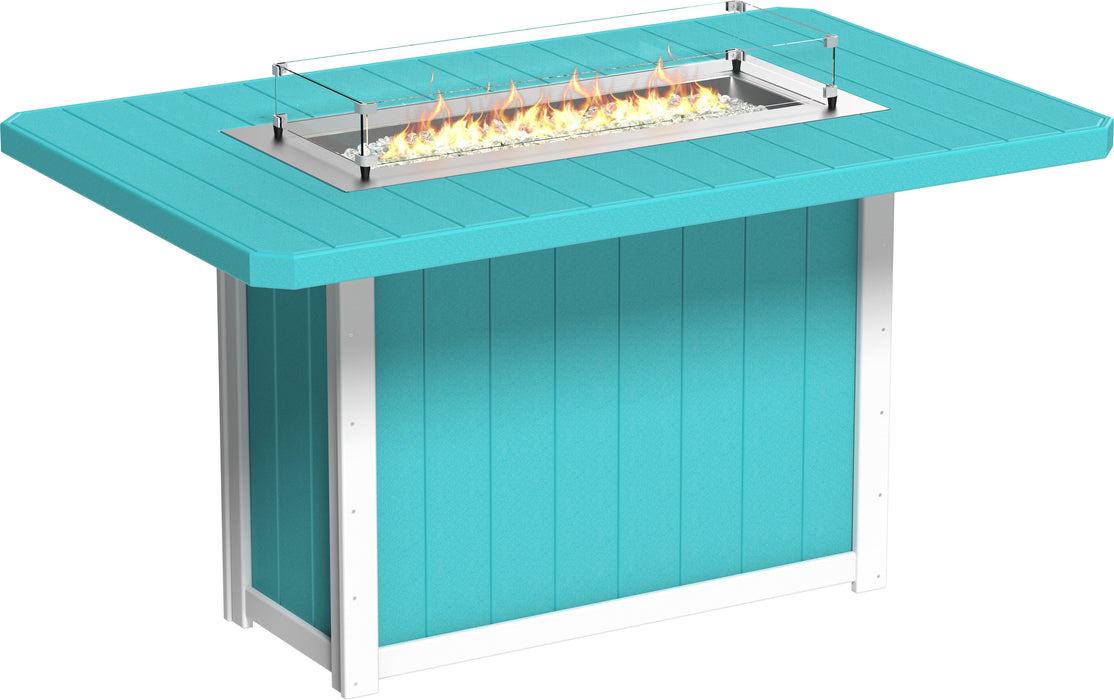 LuxCraft Recycled Plastic Lumin 79" Rectangular Fire Table (BAR HEIGHT)