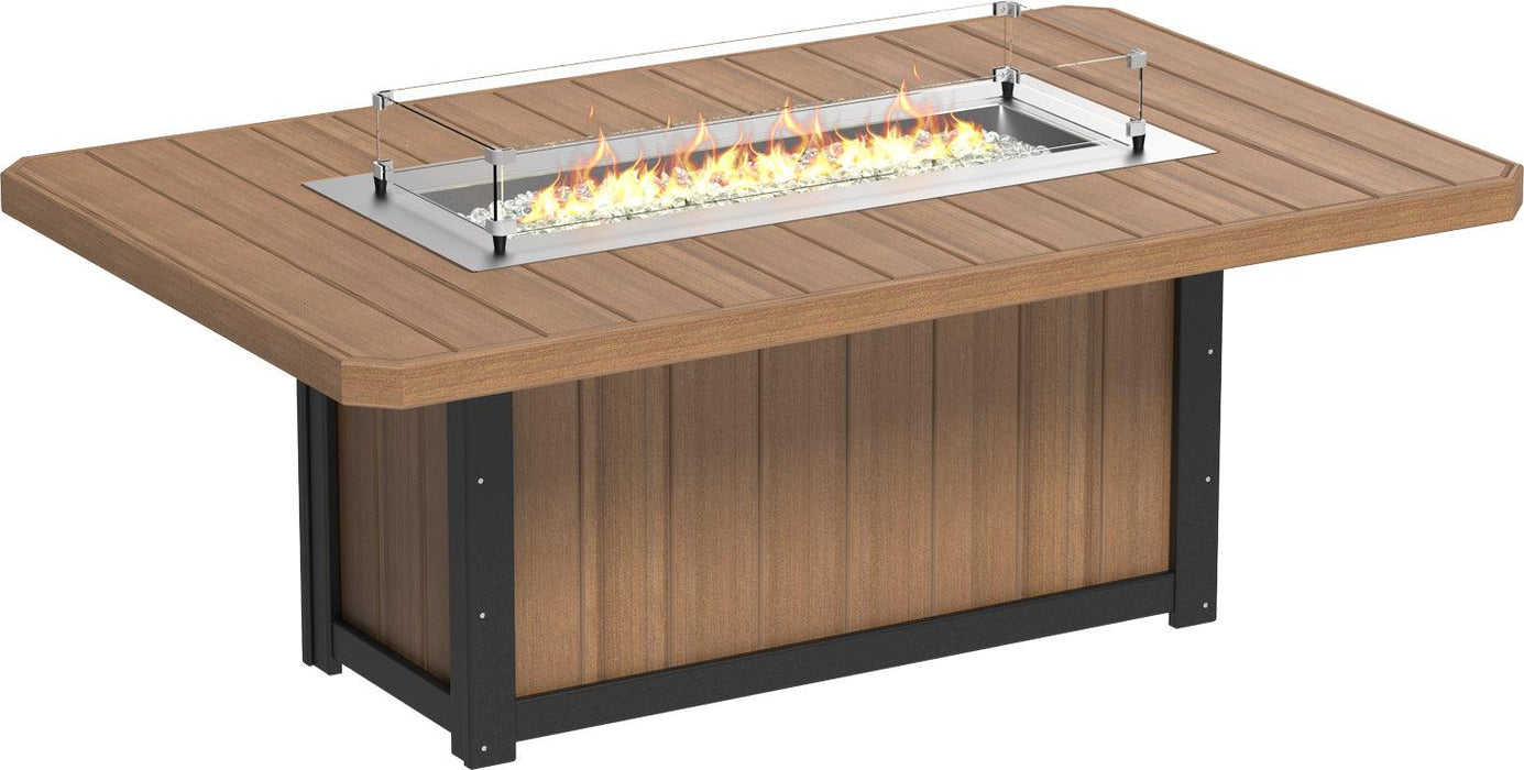 LuxCraft Recycled Plastic Lumin 79" Rectangular Fire Table (DINING HEIGHT)