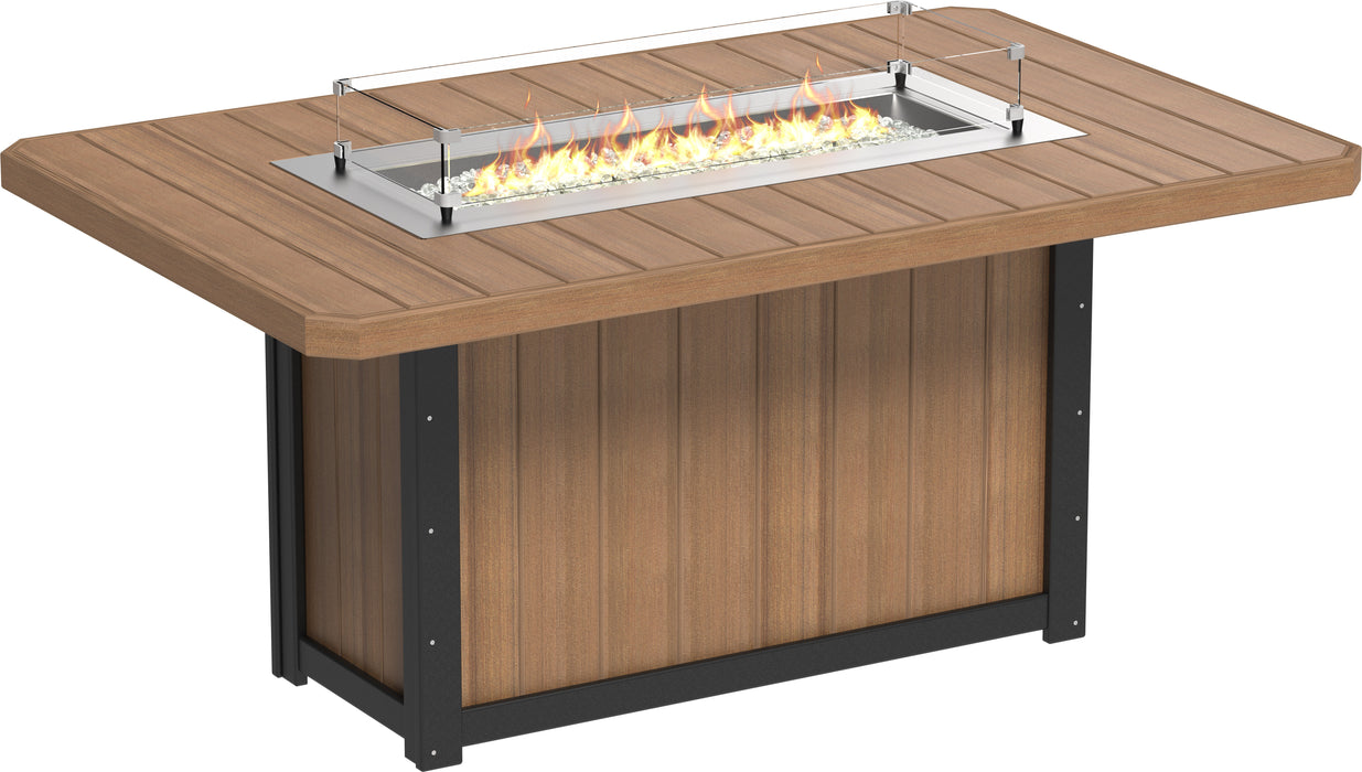 LuxCraft Recycled Plastic Lumin 79" Rectangular Fire Table (COUNTER HEIGHT)