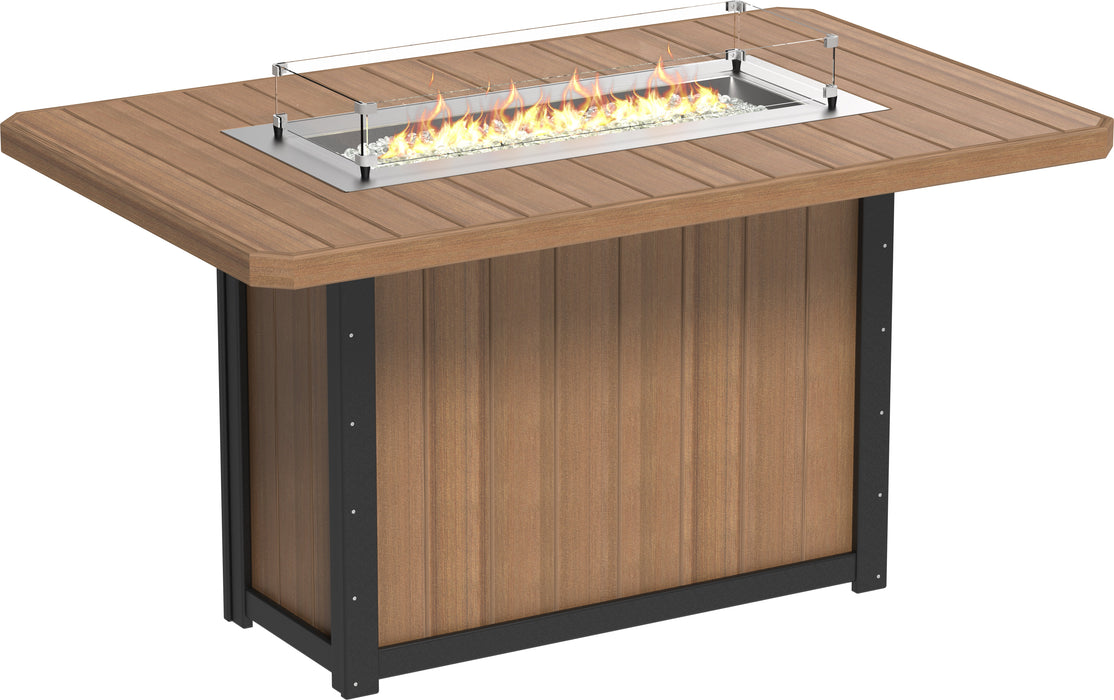 LuxCraft Recycled Plastic Lumin 79" Rectangular Fire Table (BAR HEIGHT)