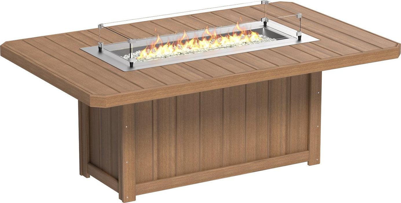 LuxCraft Recycled Plastic Lumin 79" Rectangular Fire Table (DINING HEIGHT)