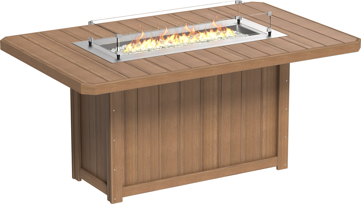 LuxCraft Recycled Plastic Lumin 79" Rectangular Fire Table (COUNTER HEIGHT)